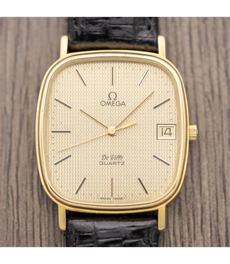 omega deville quartz watch round gold face|omega de ville watches prices.